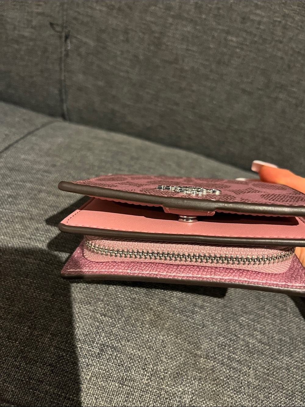 Coach Pink Signature Zip Around Wallet - Picture 3 of 6